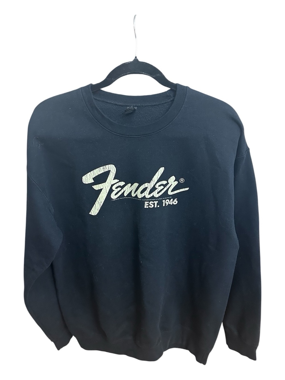 Fender Black Crewneck Sweatshirt with White Logo